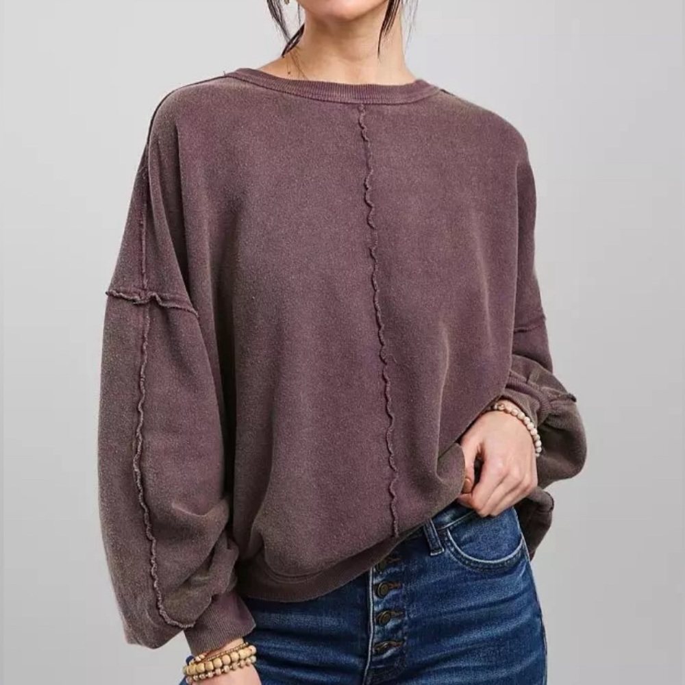 Free People Easy Does It Washed Pullover - image 1
